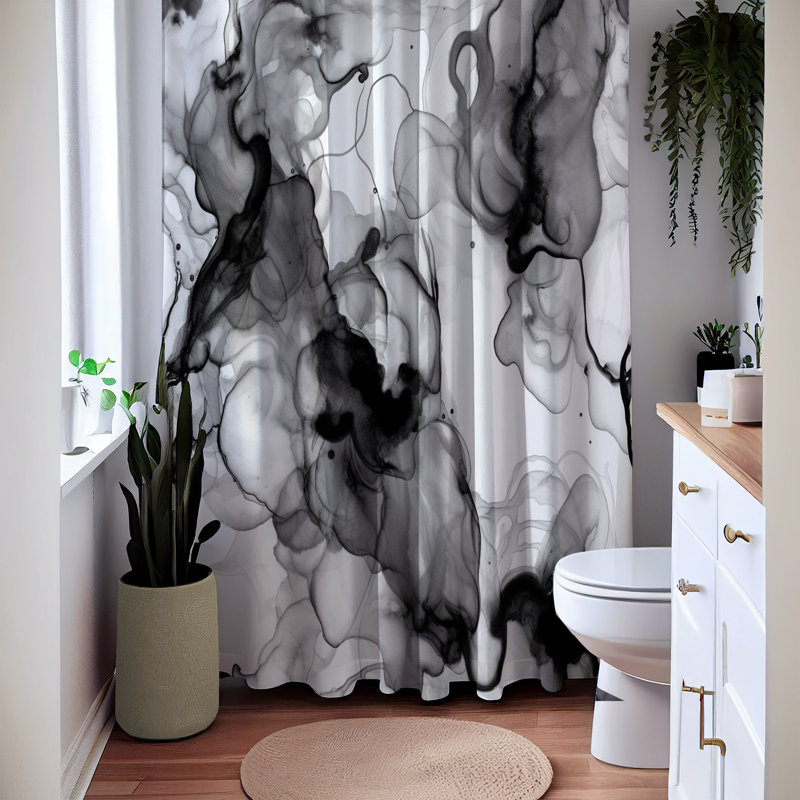 Abstract Shower Curtain, 93" H x 70" W