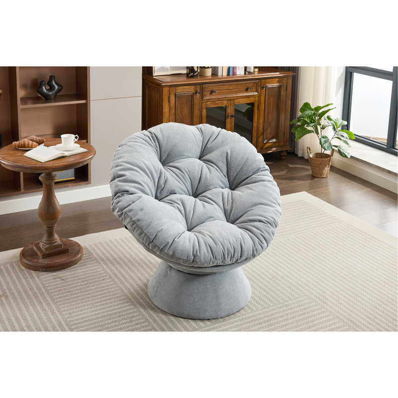 Fauteuil d'appoint pivotant à 360 degrés - Chenille grise