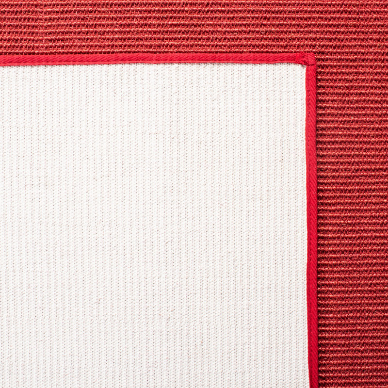 Martha Stewart Sisal/Jute Solid Color Rug in Ivory, Rectangle 9' x 13', Red