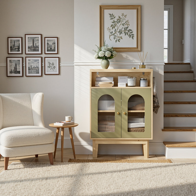 Silva Small Bathroom Storage Cabinet, Freestanding Cabinet With Doors And Shelf, Floor Storage Unit For Bathroom, Laundry Room, Living Room