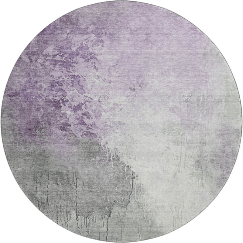Premium Machine Washable Stallings AMF1842 Abstract Rug, Round 8'