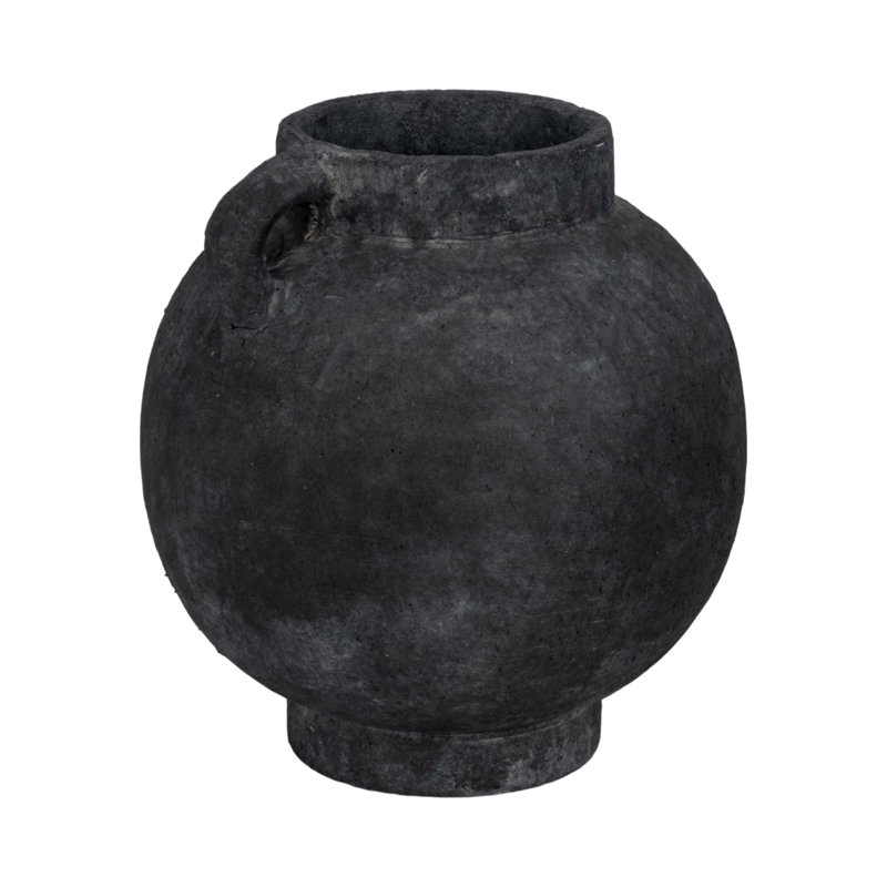 Contemporary Round Vase Handcrafted Terracotta Pottery Modern Sculptural Design Accent Vessel with Artisan Texture and Minimalist Silhouette for Elevated Interior Style and Visual Interest