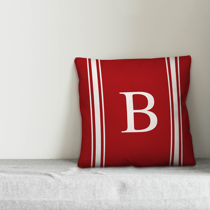 Striped Throw Pillow, B, Red