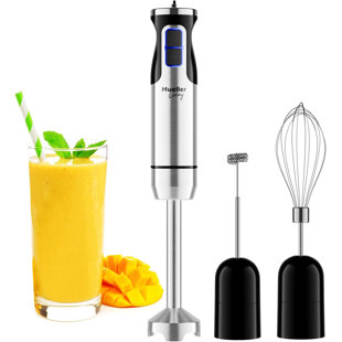 Mélangeur à main à immersion Mueller - Mélangeur à main électrique en acier inoxydable à 8 vitesses, mélangeur à émulsion 3 en 1 avec mode turbo, émulsificateur à mélangeur pour cuisine, soupe, smoothie, purée