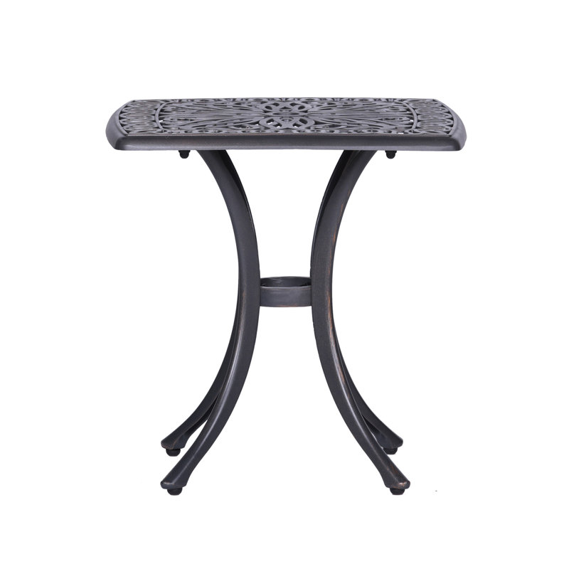 Table d'extérieur en aluminium - et pratique. , Rouille. 21 po x 21 po x 21 po, fabrication rouille - carrée de 9 lb.