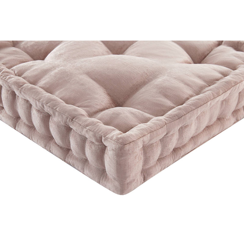 Coussin de sol en carré en chenille 24 po x 24 po Azza, Rosé, Carré de 24 po