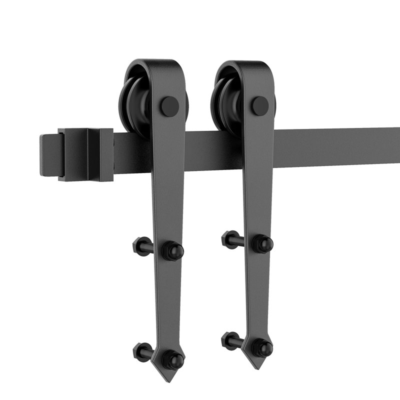 60-inch Matte Black Steel Sliding Barn Door Hardware Kit