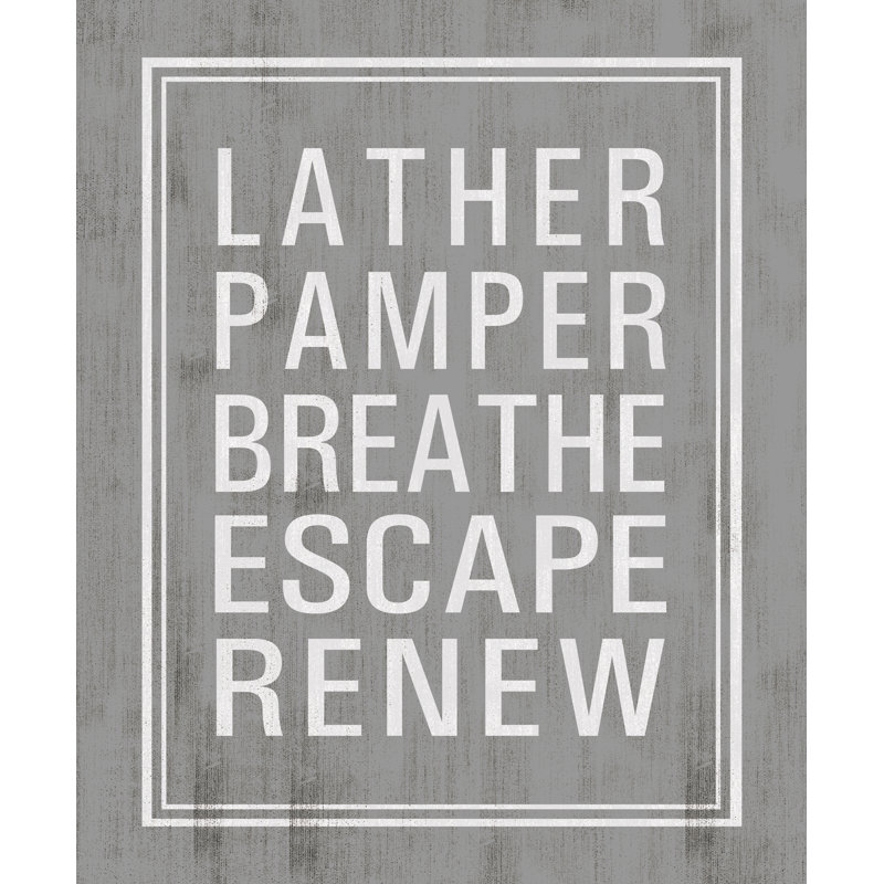 Breathe Wash - Textual Art Print, 46 cm H x 30 cm W, Wrapped Canvas