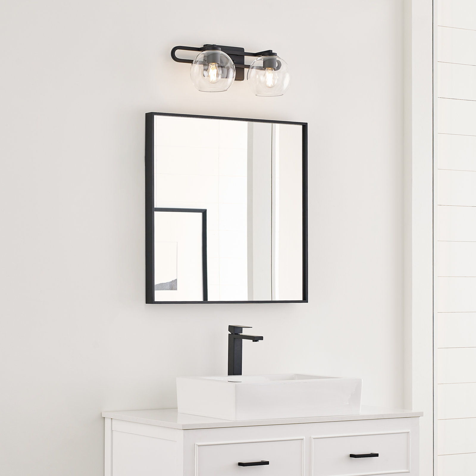 Eveline Dimmable Vanity Light, Midnight Black, 7.63"H x 19.75"W x 8.38"D, 2