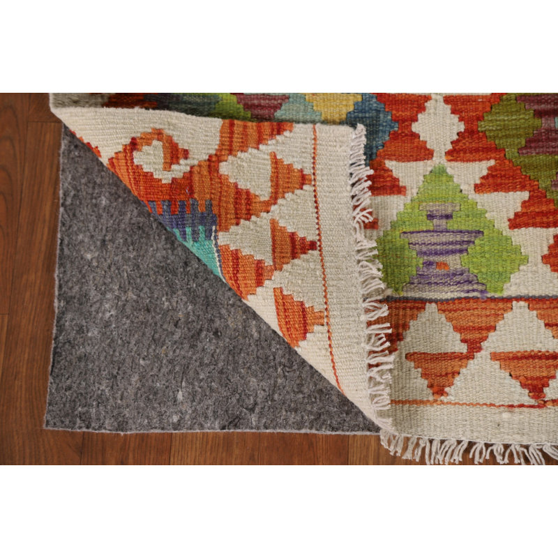 Tapis géométrique en laine Kilim