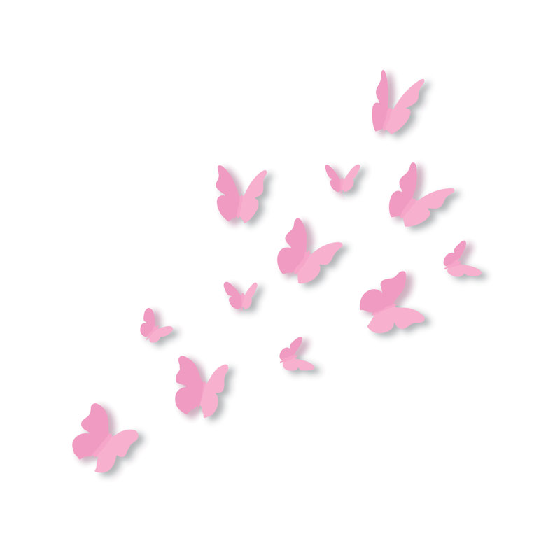 Animals Wall Decal, Pink, 3 Packs