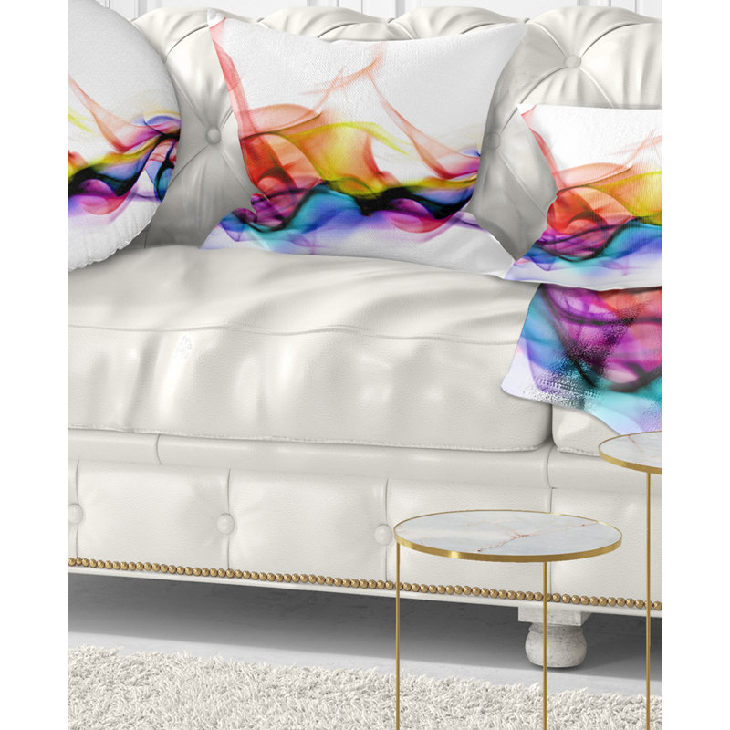  Oreiller abstrait abstrait fumé, 16 po x 1 po, Coussin décoratif