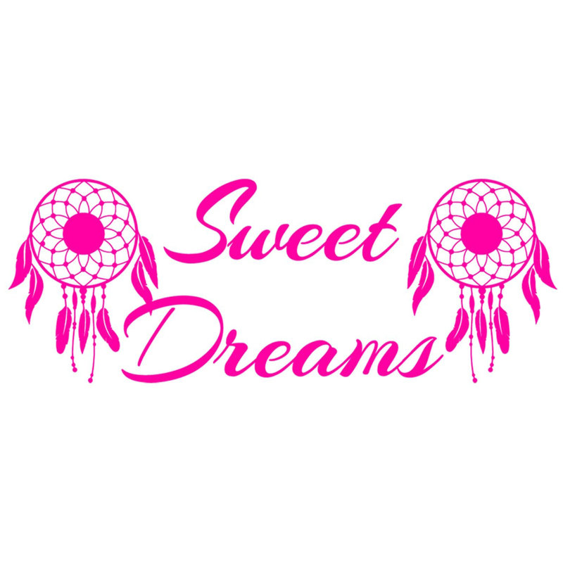 Adhésif décoratif Dream Catcher Sweet Dreams, Rose vif, H 14,5 po x l 40 po