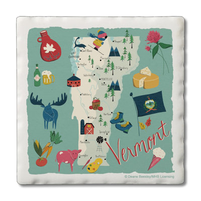 Vermont Home 4 Piece Tumbled Tile Coasters