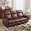 Ensemble de salon inclinable manuel en cuir véritable 3 pièces-133002660