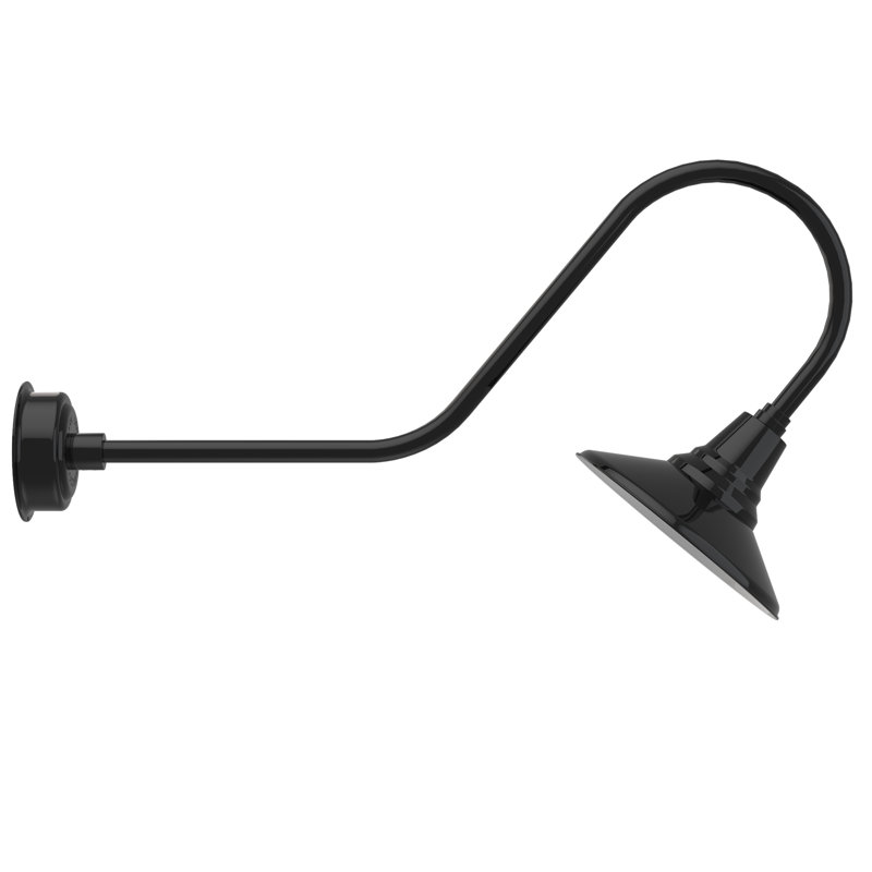 Luminaire de grange d’extérieur à del Albali, H 12 po x l 12 po x P 36 po, Noir