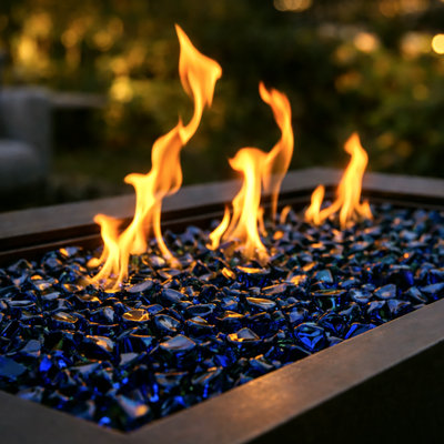 Diamond Shape Professional Grade Reflective Fire Pit Glass