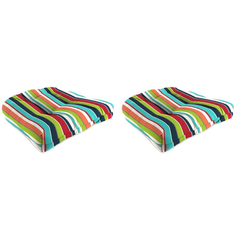 Outdoor Wicker Seat Cushion, Carousel Confetti Polyester