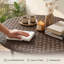 Rattan Round Outdoor Coffee Table - 82 cm W 82 cm D