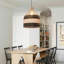 Luminaire suspendu en rotin pour îlot de cuisine, lampe de plafond moderne au design tissé noir et blanc, lustre à hauteur réglable