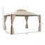 Pavillon de jardin en acier 10 x 12 pi, pour l'extérieur avec rideaux en polyester et double toit-123218918