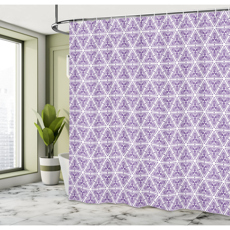 Ensemble de rideau de douche + crochets, H 69 po x l 84 po, Bleu violet
