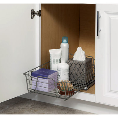Nickel-Finish Steel Pull-Out Cabinet Organizer