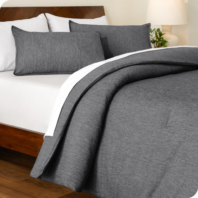 Bare Home Heathered Comforter Set - Ultra-Soft - Goose Down Alternative - All Season Warmth