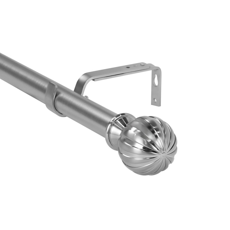 Tringle à rideaux simple Adamantios, De 28 po à 48 po de largeur, Acier brossé