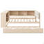 Lit plateforme double en bois avec tablettes de rangement, lit gigogne et station de charge-1553325704-1553325707