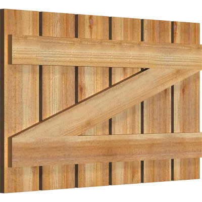 Volets espacés de 5 3/8 po avec barre en Z, cèdre rouge de l'Ouest TimberCraft (par paire)