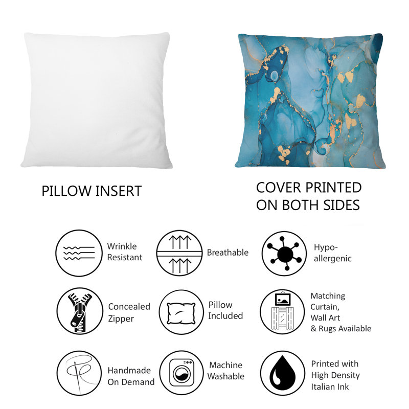 Coussin 12 "x 20" Blue and Gold