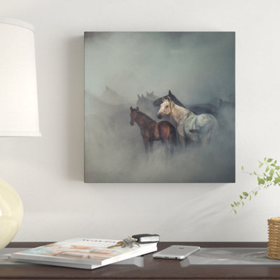 Les chevaux perdus par Huseyin, tâche? N - reproduction de photo sur toile