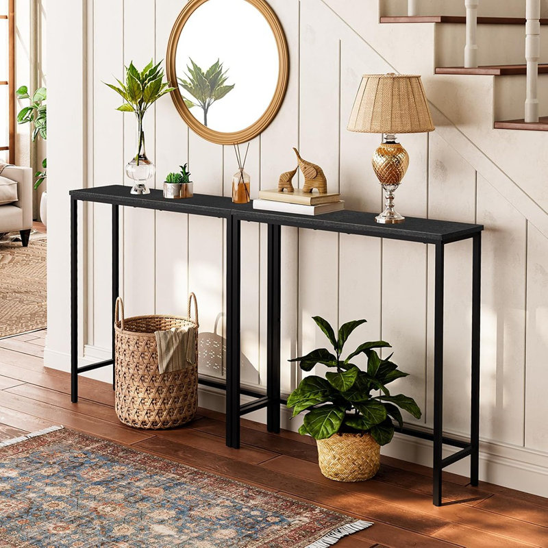 Narrow Console Table, 29.5" Small Entryway Table, Thin Sofa Table, Side Table, Display Table, For Hallway, Bedroom, Living Room, Foyer, Black BK75XG01