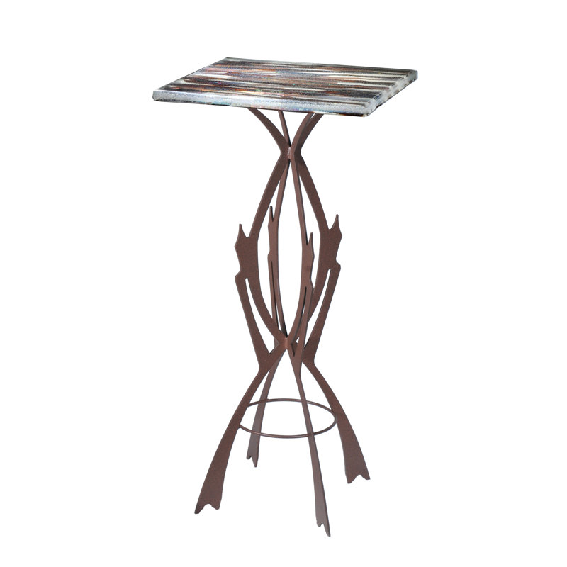 Rustic Lodge Glass End Table