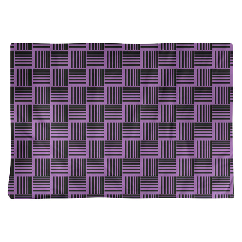 Jaya Polyester Geometric Rectangle Placemat, Violet/Black, Cotton