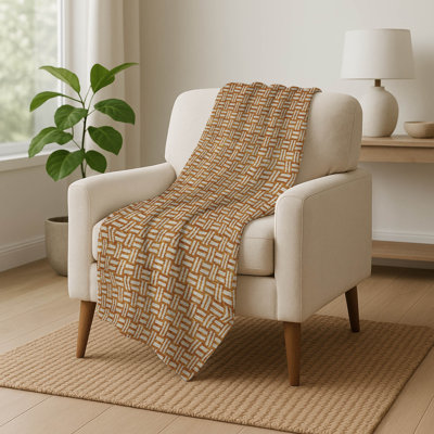 Addison Machine Washable Sherpa ASB925 Squares Throw Blanket