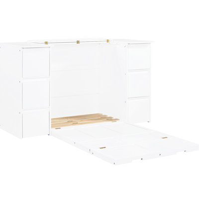 Lit simple blanc avec rangement et chargement efficaces - Simplifiez les ports de votre chambre et les options multiples