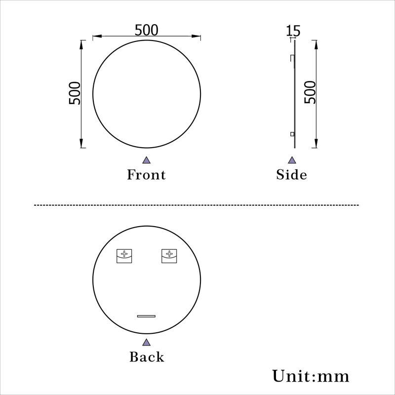 Resheka Round Mirror, 50cm x 50cm