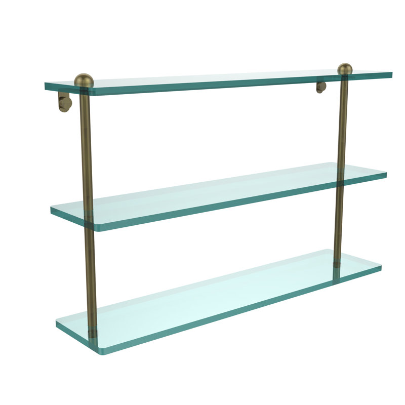 Gober 3 Piece Tiered Shelf, Antique Brass, 22"