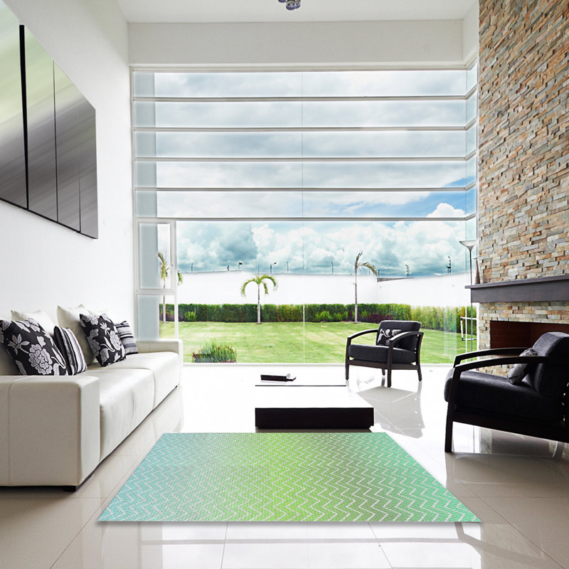 Tapis gris / vert Oswaldo, Carré 7 pi