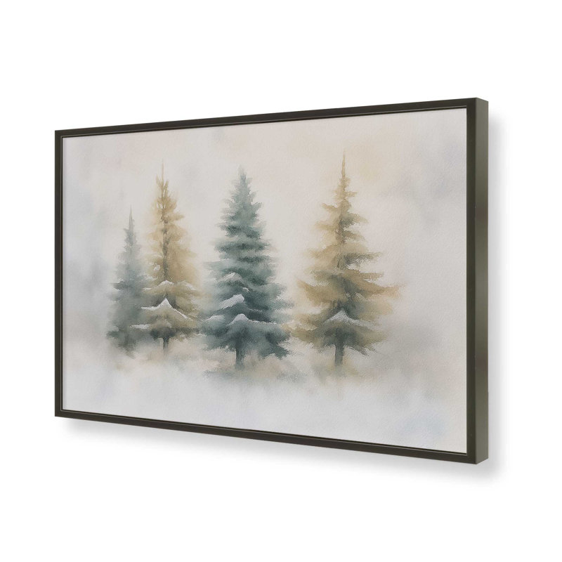 «Snowlit Pines», reproduction d'art, 11 po x 14 po, Noir satiné