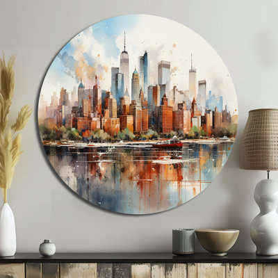 Khadijah - Cityscapes Round Metal Art