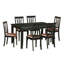 Ensemble de table de salle à manger 7 pièces comprenant une table de cuisine rectangulaire et 6 chaises de salle à manger rembourrées en similicuir, 36 x 60 pouces, noir-1113346568-1204112039