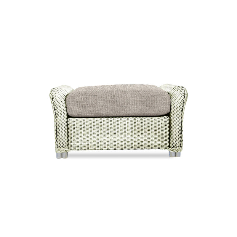 Reflections Outdoor Ottoman, Pewter, Demo Oatmeal
