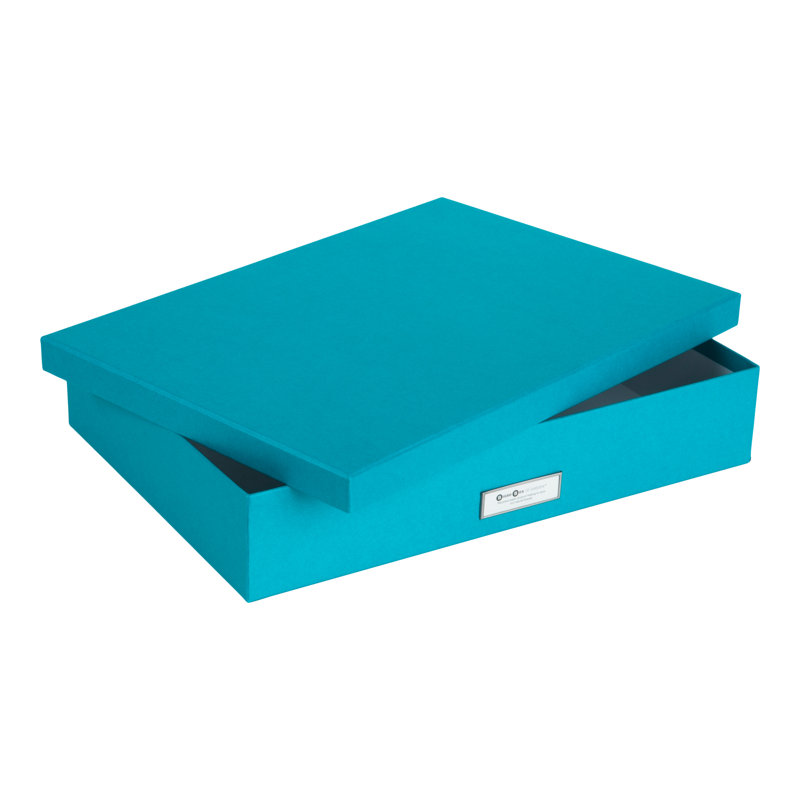 Bigso Sverker Fiberboard Legal and Art Storage Box for Papers, Turquoise