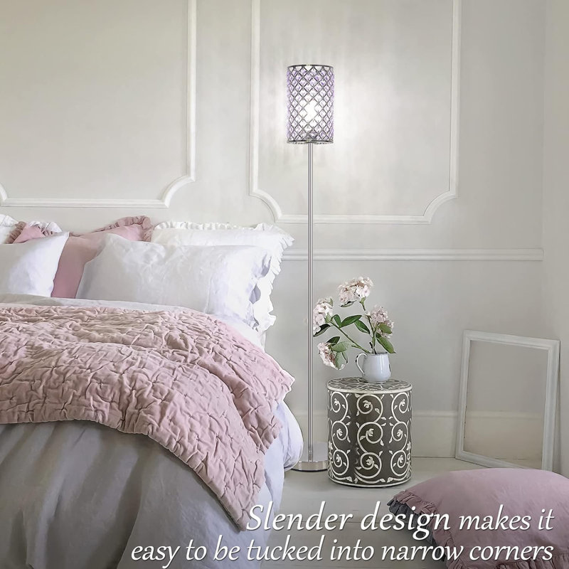 Rephen Crystal Floor Lamp For Bedroom, Floor Lamp With On/Off Foot ...