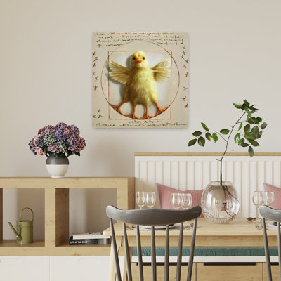 Art urbain contemporain avec un poussin de Vitruve