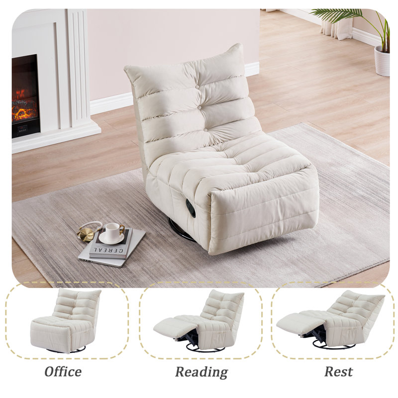 Modern single sofa chair velvet couch suitable for living room, bedroom, Beige Velvet