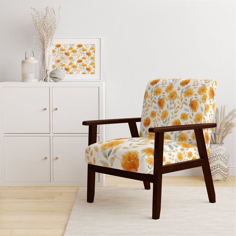 Fauteuil d'appoint floral - orange Marigold Mist, Chaise d'appoint sans accoudoirs